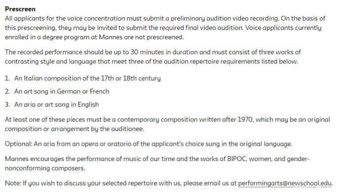 2023年秋季美國曼尼斯音樂學院本科招生簡章