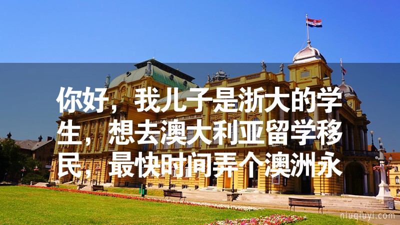 你好，我兒子是浙大的學生，想去澳大利亞留學移民，最快時間弄個澳洲永居，再考慮在哪個國家發展，如何規劃